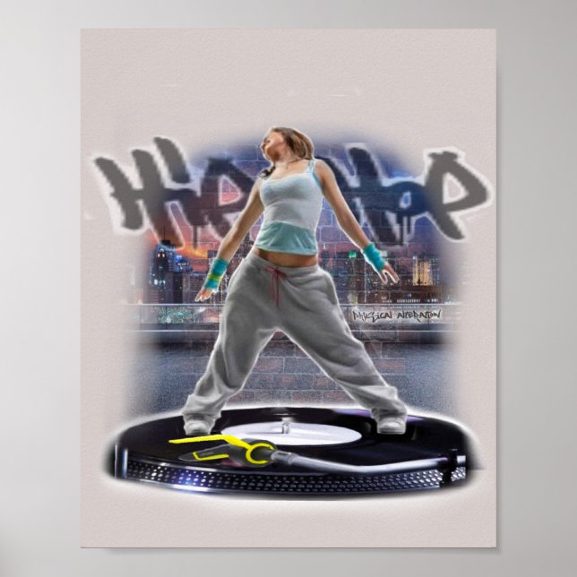 Affiche Imprimer hip hop fille danseuse (Devant)