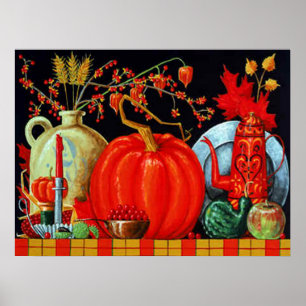 Affiche Imprimer la table de fête d'automne