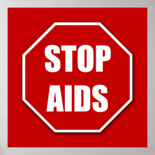 Affiche Imprimer l'affiche rouge Stop AIDS