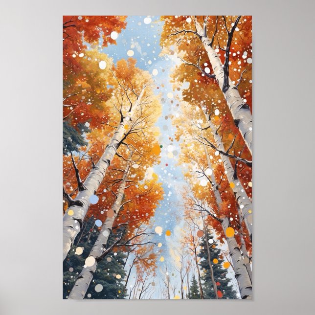 Affiche Imprimer l'aquarelle de la forêt (Devant)