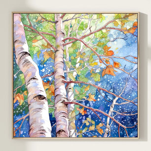 Affiche Imprimer l'aquarelle de la forêt