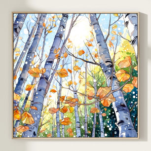 Affiche Imprimer l'aquarelle de la forêt