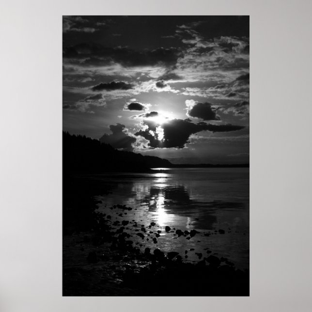 Affiche Imprimer l'art Sunset noir (Devant)