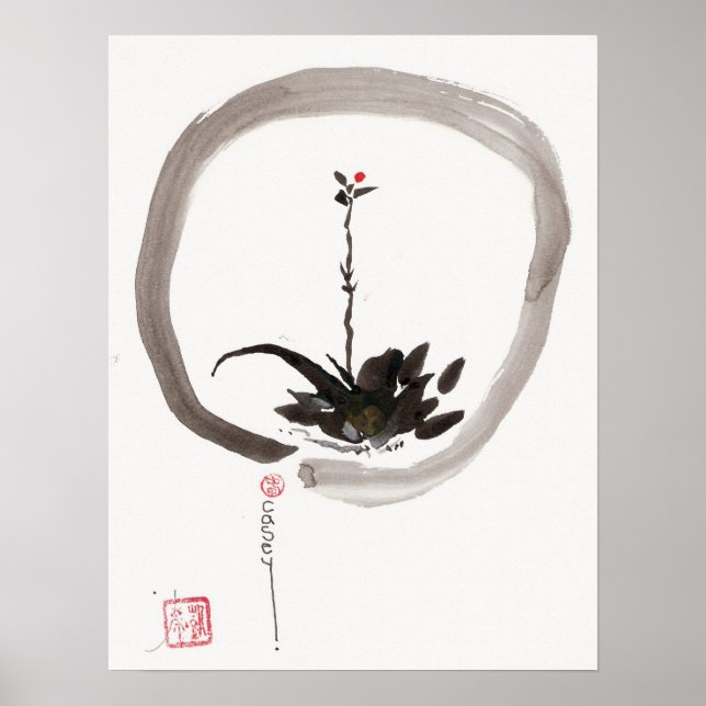 Affiche Imprimer l'art Willow Bud Enso (Devant)