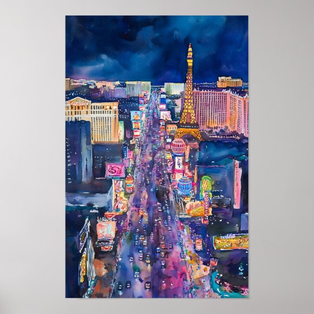 Affiche Imprimer Las Vegas Skyline Art (Devant)