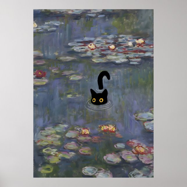 Affiche Imprimer le chat Lys d'eau Monet (Devant)