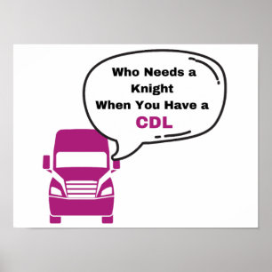 Affiche Imprimer le conducteur de camion féminin CDL
