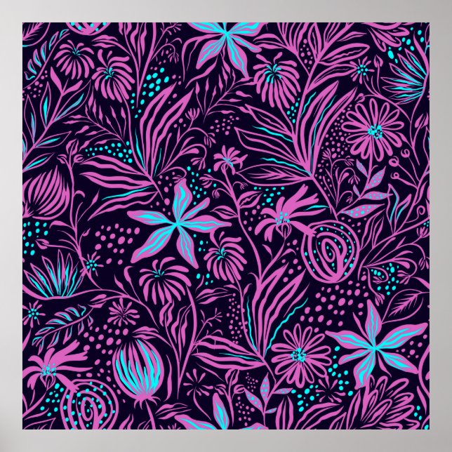 Affiche Imprimer le dessin de feuilles motifs (Devant)