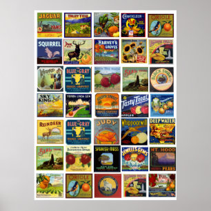 Affiche Imprimer le Étiquette vintage