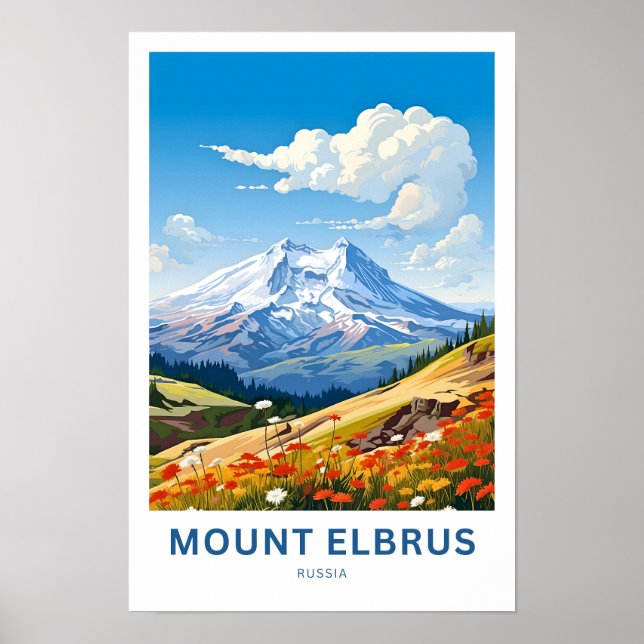 Affiche Imprimer le Mont Elbrus Russie (Devant)
