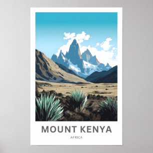 Affiche Imprimer Le Mont Kenya Afrique
