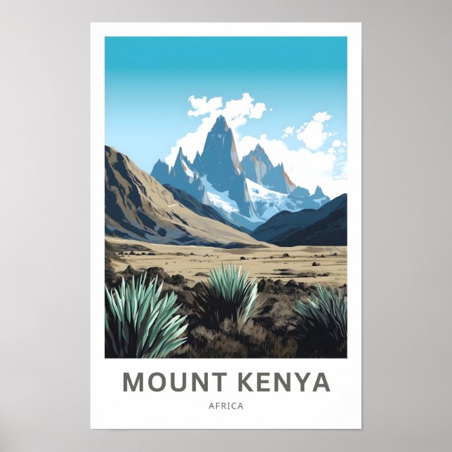 Affiche Imprimer Le Mont Kenya Afrique (Devant)