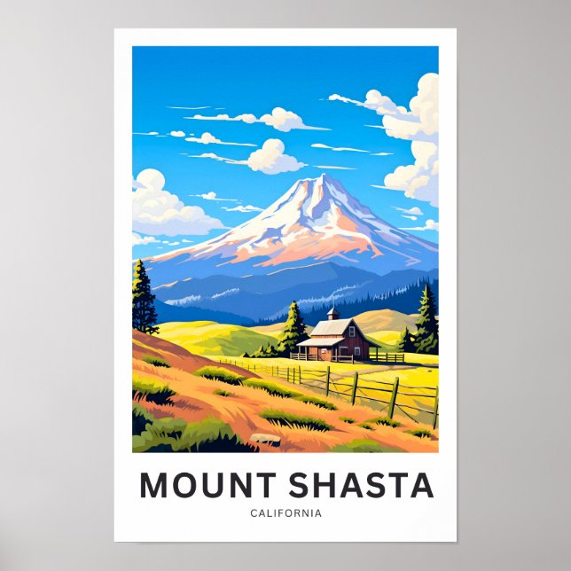 Affiche Imprimer le mont Shasta California Travel (Devant)