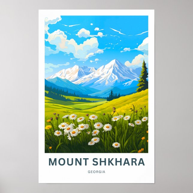 Affiche Imprimer Le Mont Shkhara Géorgie (Devant)