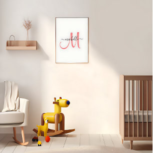 Affiche Imprimer le nom du monogramme personnalisé Art m