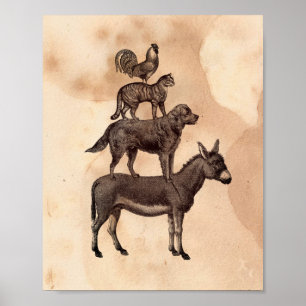 Affiche Imprimer Les Musiciens De Brême Papier Tea Stainpa