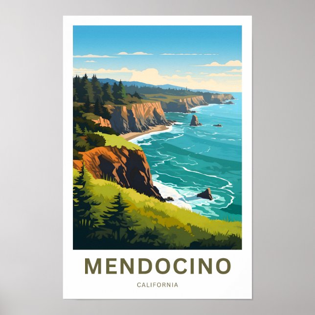 Affiche Imprimer Mendocino California Travel (Devant)