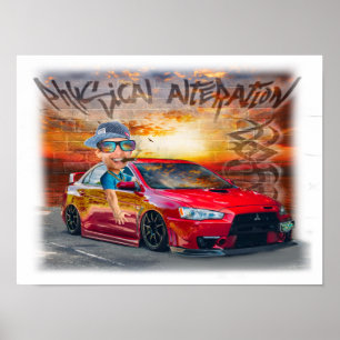 Affiche Imprimer Mitsubishi Evo