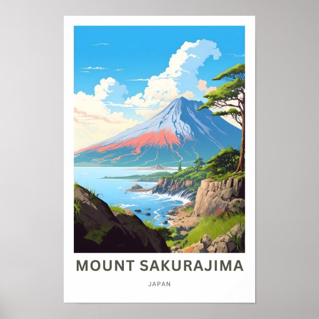 Affiche Imprimer Mont Sakurajima Japon (Devant)