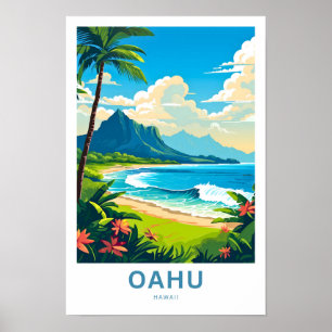 Affiche Imprimer Oahu Hawaii Travel