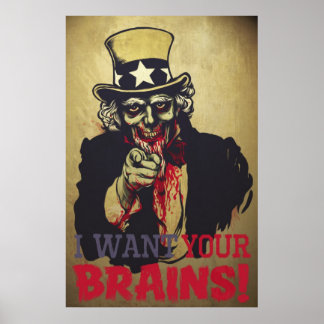Affiche Imprimer Oncle Sam Zombie