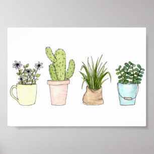 Affiche Imprimer "Plantes pointillés"