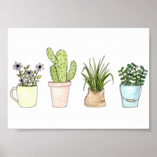 Affiche Imprimer "Plantes pointillés" (Devant)