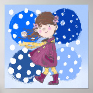 Affiche Imprimer pour la chambre pour filles. Snowball
