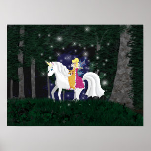 Affiche Imprimer Queen Faery et Unicorn Forest