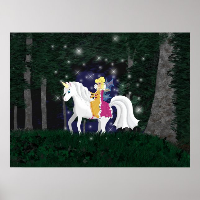 Affiche Imprimer Queen Faery et Unicorn Forest (Devant)