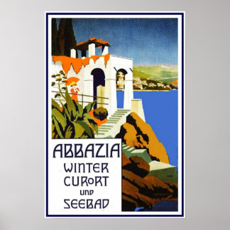 Affiche Imprimer Retro Vintage Image Voyage Abbazia