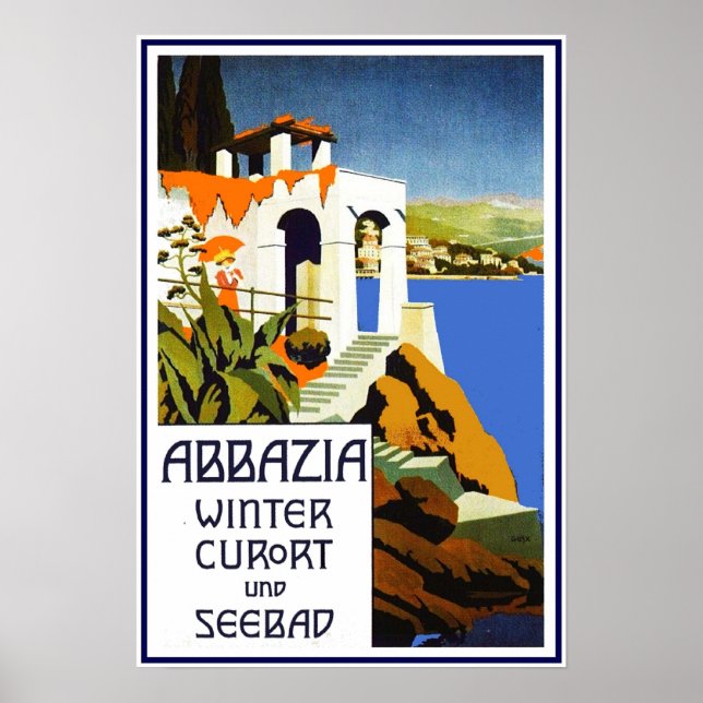 Affiche Imprimer Retro Vintage Image Voyage Abbazia (Devant)