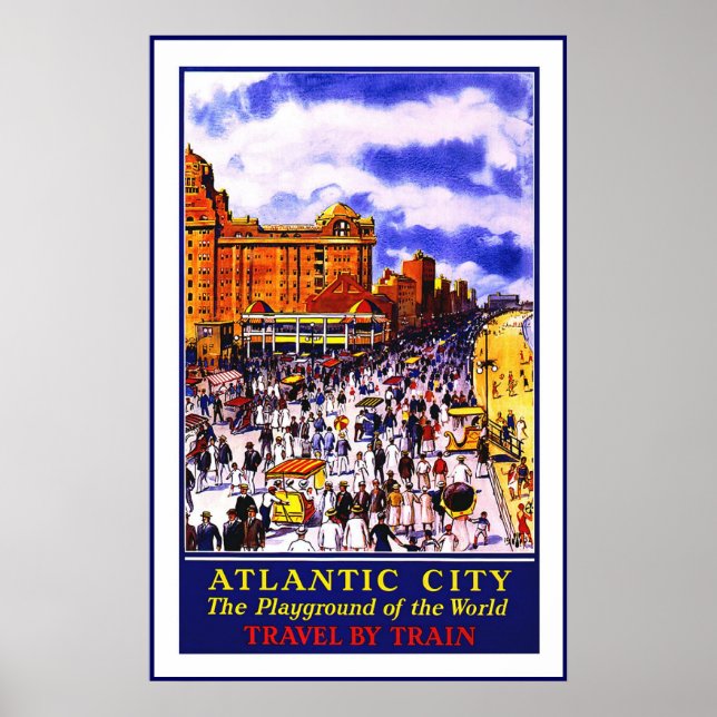 Affiche Imprimer Retro Vintage Image Voyage Atlantic City (Devant)