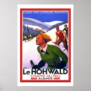 Affiche Imprimer Retro Vintage Image Voyage Le Hohwald Ski