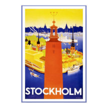 Imprimer Retro Vintage Image Voyage Stockholm