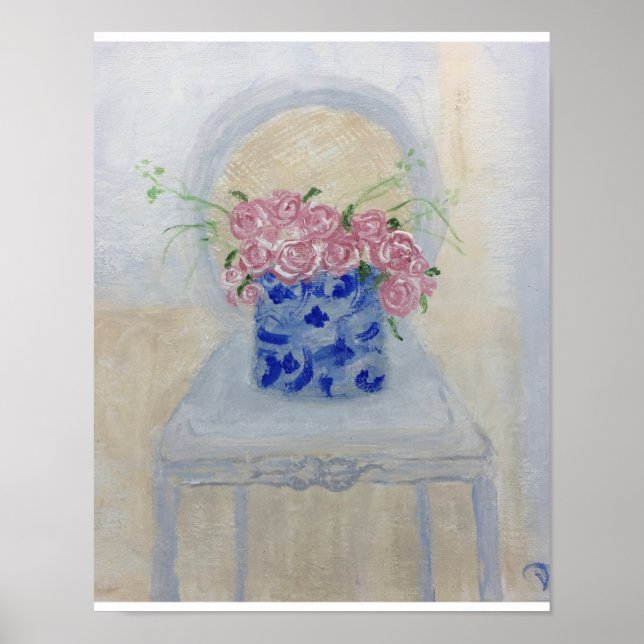 Affiche Imprimer Rose rose chaud Ginger Jar Art (Devant)