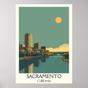 Affiche Imprimer Sacramento California Art   Capitole d'Ét
