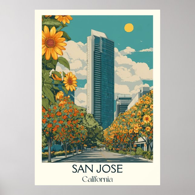 Affiche Imprimer San Jose California Art | Silicon Valley (Devant)