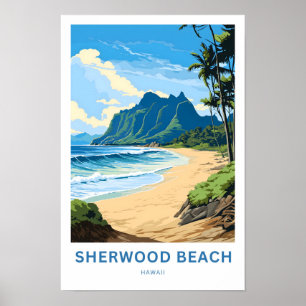 Affiche Imprimer Sherwood Beach Hawaii Travel