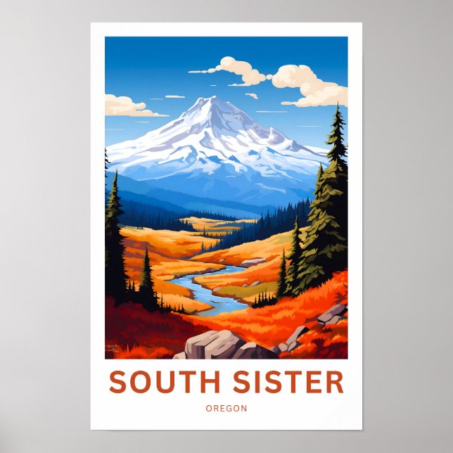 Affiche Imprimer South Sister Oregon Travel (Devant)