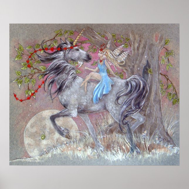 Affiche IMPRIMER - Unicorn Fairy Valentine (Devant)