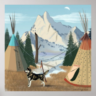 Affiche Imprimer Village Cherokee