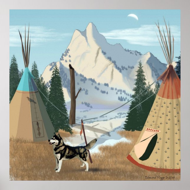 Affiche Imprimer Village Cherokee (Devant)