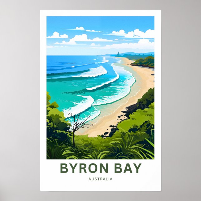 Affiche Imprimer voyage de Byron Bay Australie (Devant)