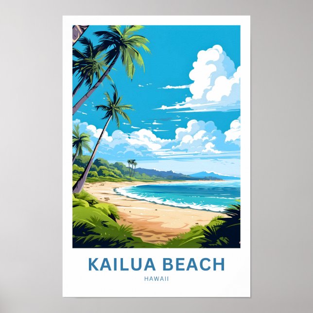 Affiche Imprimer Voyage de Kailua Beach Hawaii (Devant)