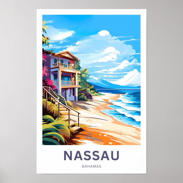 Affiche Imprimer voyage de Nassau Bahamas (Devant)