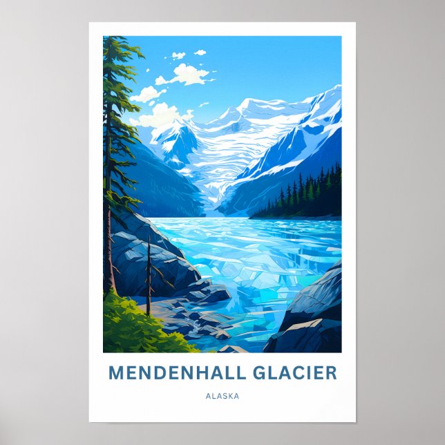 Affiche Imprimer voyage du glacier Mendenhall Alaska (Devant)