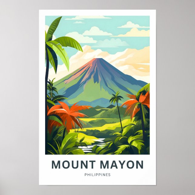 Affiche Imprimer voyage du mont Mayon Philippines (Devant)