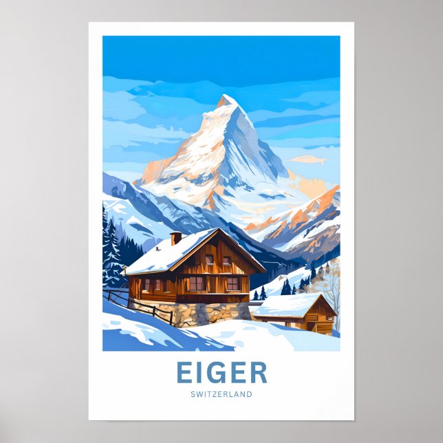 Affiche Imprimer voyage Eiger Suisse (Devant)