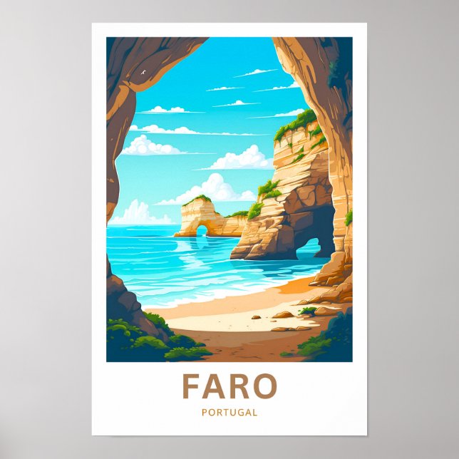 Affiche Imprimer Voyage Faro Portugal (Devant)